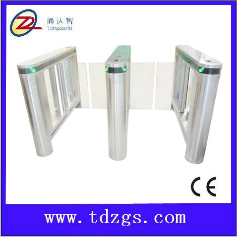 通达智镜面豪华摆闸、指纹机摆闸、双向刷卡进出摆闸