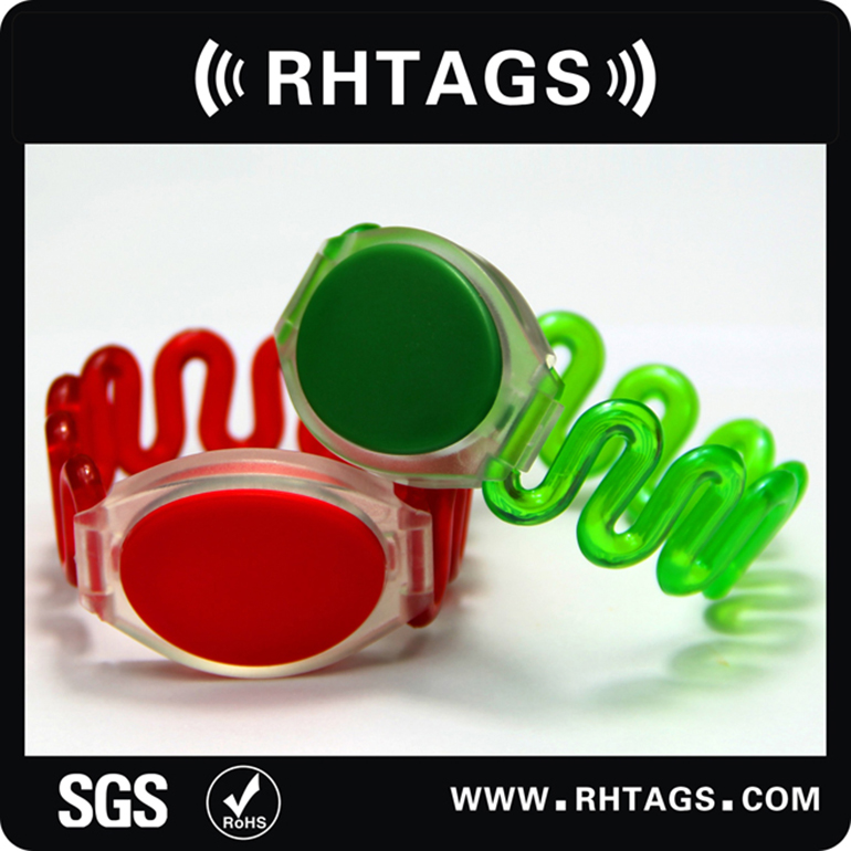 门禁硅胶rfid弹性腕带IC芯片复旦感应手环NFC浴场桑拿手牌