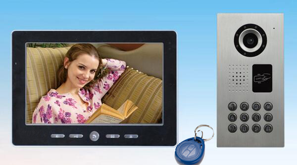 门口机带刷卡和密码开锁功能可视对讲门铃门禁式可视对讲10寸屏