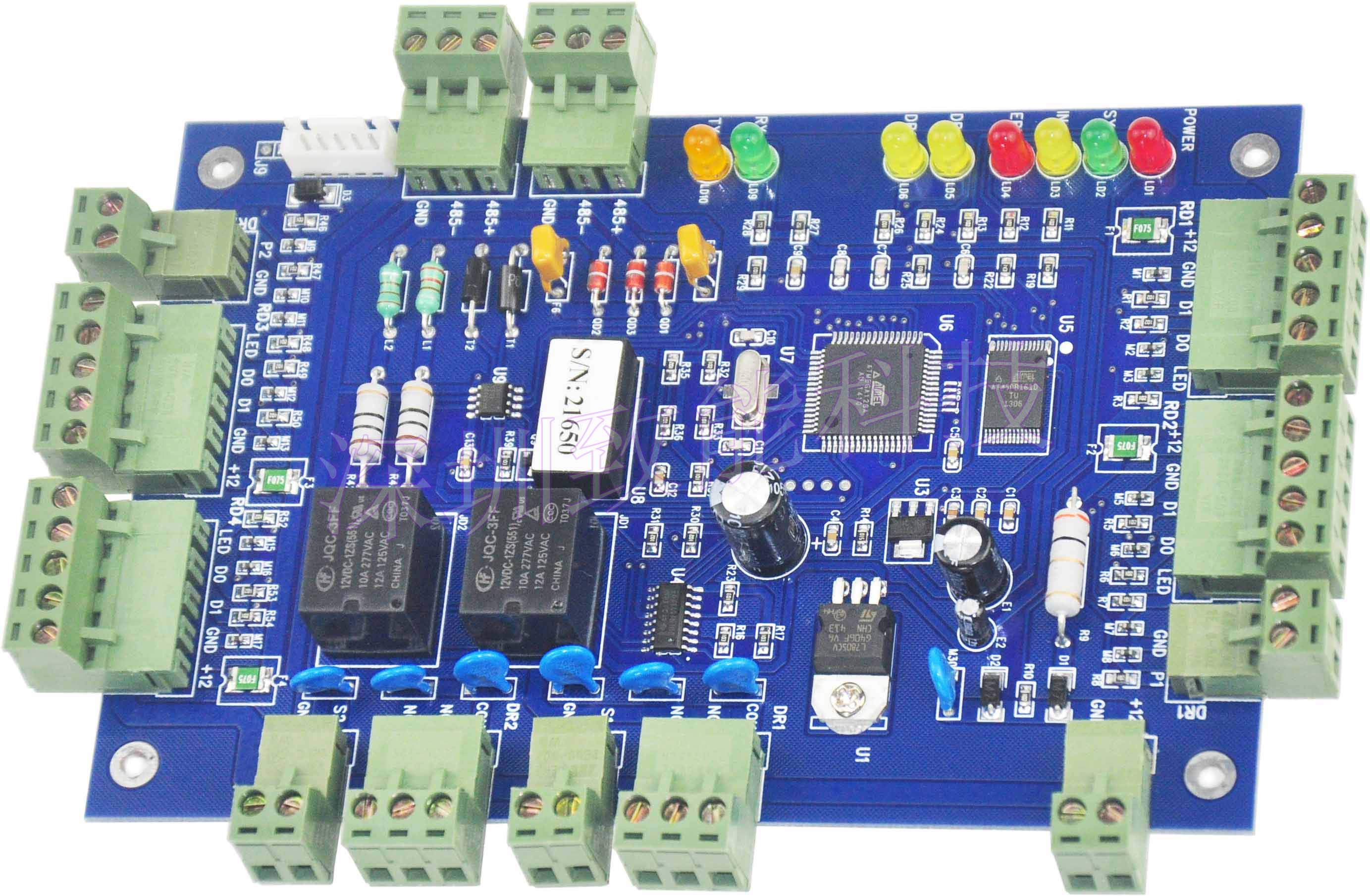 厂家供应/性价比高门禁系统/蓝色稳定款门禁/双门门禁控制器