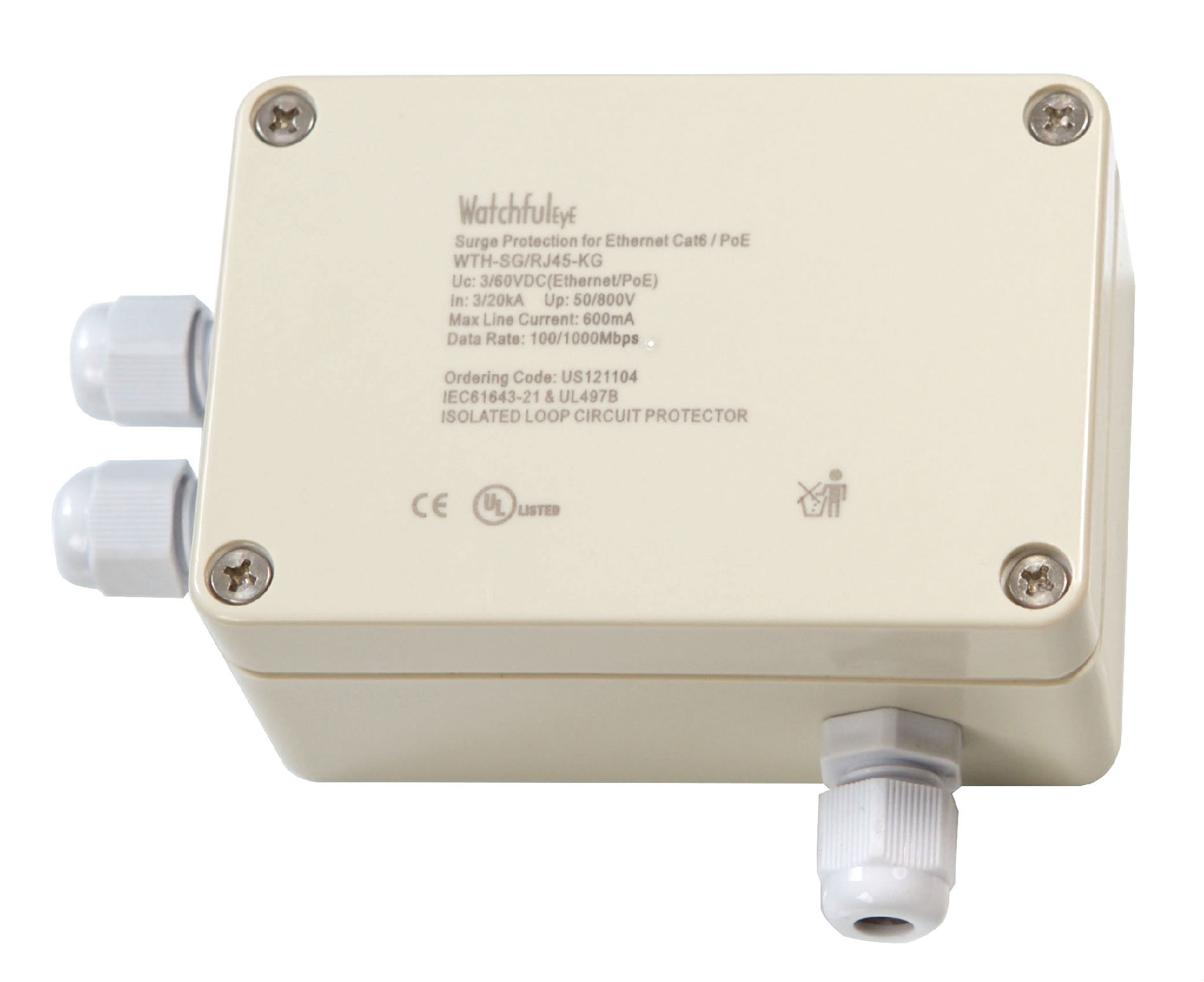 美国警惕眼Watchfuleye 以太网 & PoE 浪涌保护器WTH-SG/RJ45-KG