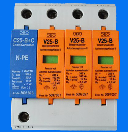 V25-B/3+NPE二级电源防雷模块德国OBO进口防雷器三相电源防雷模块 
