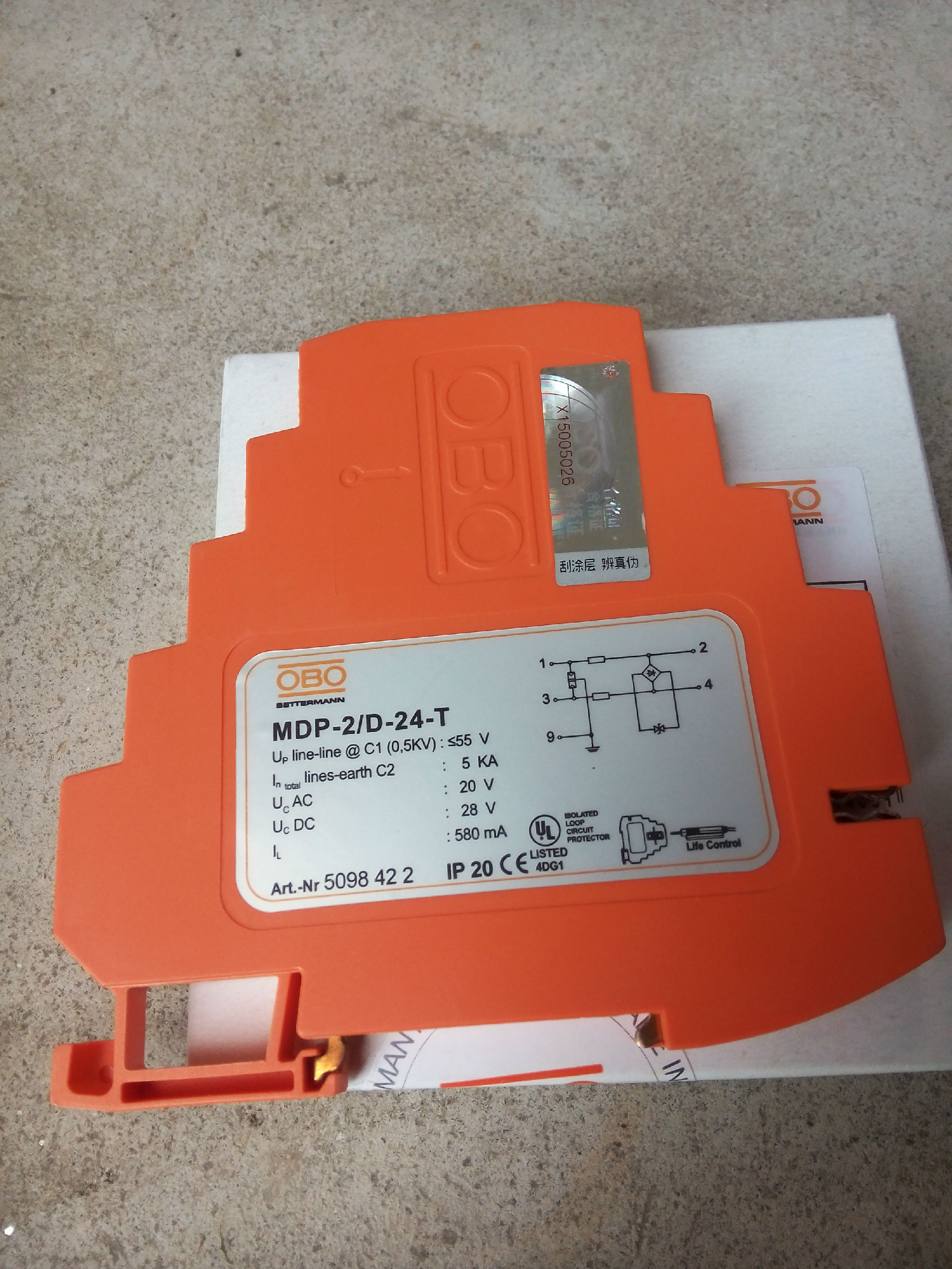 德国进口OBO MDP-2/D-24-T 信号防雷器