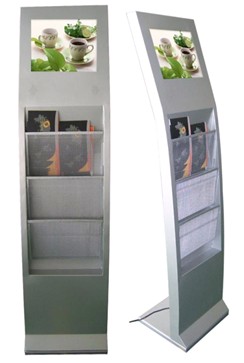 商场17寸带报刊栏落地式触摸一体机