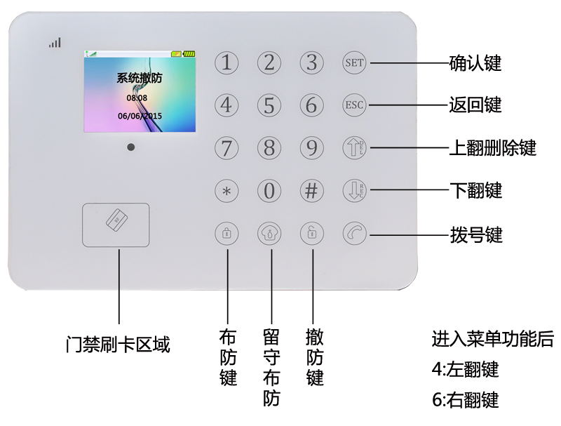 GSM报警器 TFT真彩触摸家用防盗报警器 