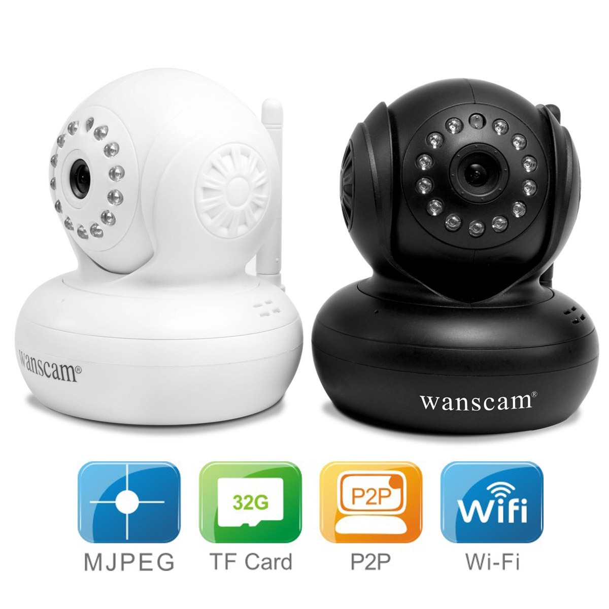 JW0005 无线夜视E-Viwe7手机app观看IP网络摄像机