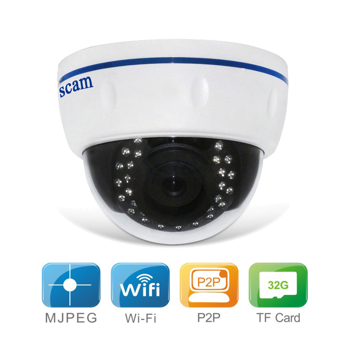 JW0018全新吸顶半球红外无线监控网络摄像机 网络摄像头