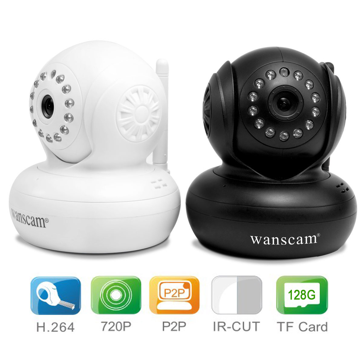 HW0021 720P P2P百万高清TF卡存储 onvif 无线云台夜视网络摄像机