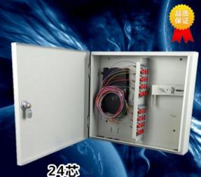 室内24芯光纤分纤箱光缆配线箱分线盒FTTH入户箱满配FC口