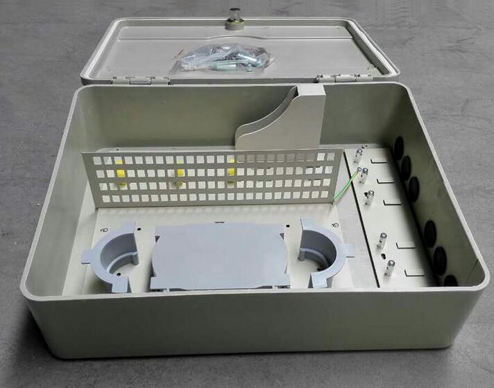 96芯SMC光纤分纤箱 光缆熔配箱直熔光纤盒室外防水壁挂箱ftth工程