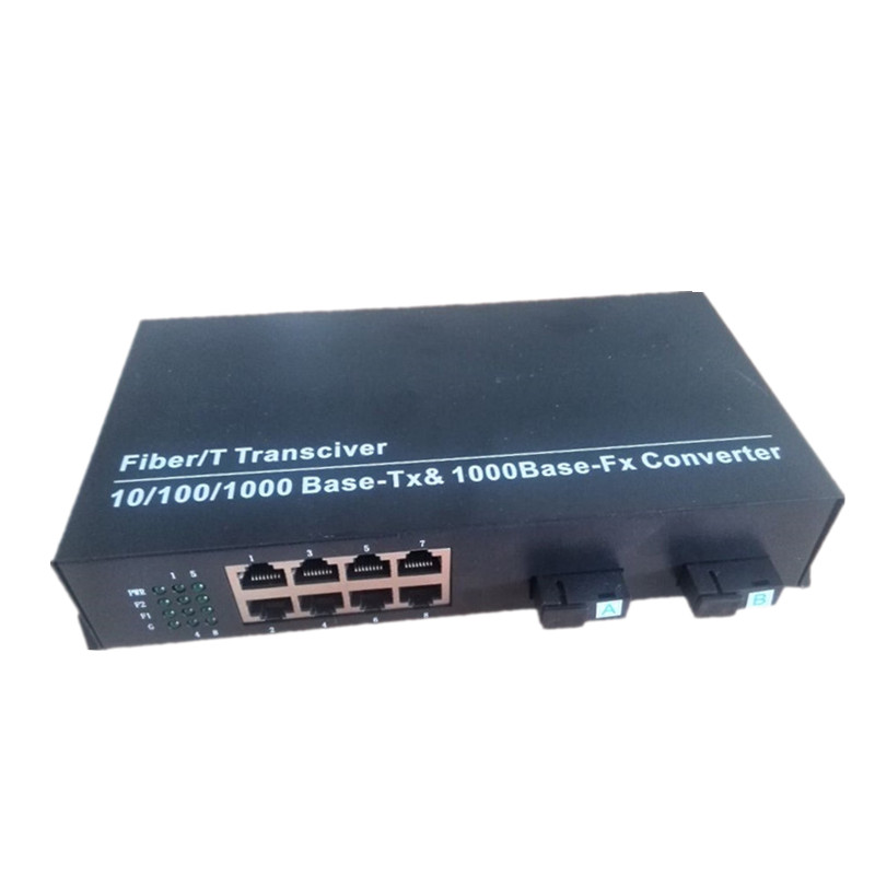 电信级千兆2光8电收发器单纤 可级联