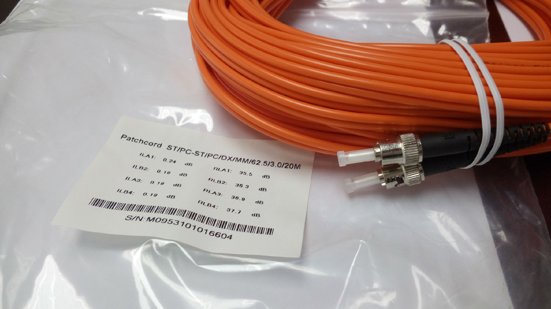 汉信光缆 30米长ST多模双芯跳线 