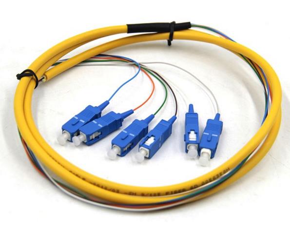 6芯 SC多模束状尾纤 光纤跳线 束状尾缆 62.5-125 彩纤