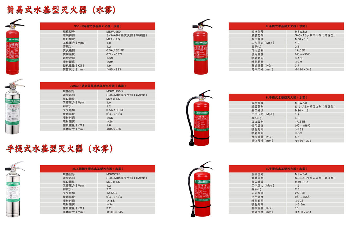 销售环保型水雾灭火器，环保无毒无害，可灭电器火灾