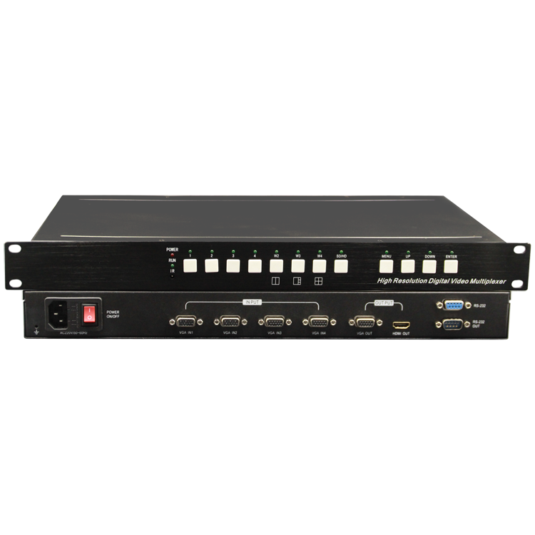 景阳华泰厂家直销VGA画面分割器1080P四画面分割器VGA四进二出