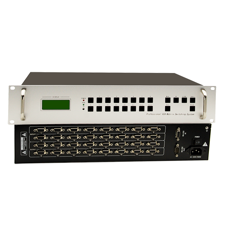 景阳华泰厂家直销 vga矩阵16进16出自动切换矩阵带遥控器模拟矩阵