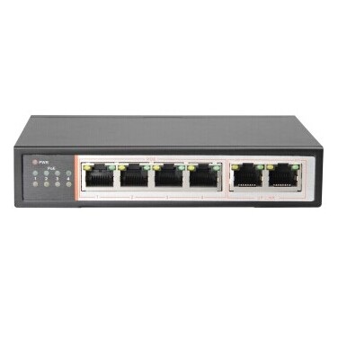 4口PS106百兆双电口PoE交换机