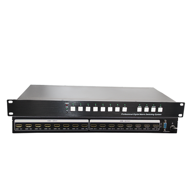 景阳华泰厂家直销 HDMI八进八出矩阵4k高清数字矩阵主机带遥控器