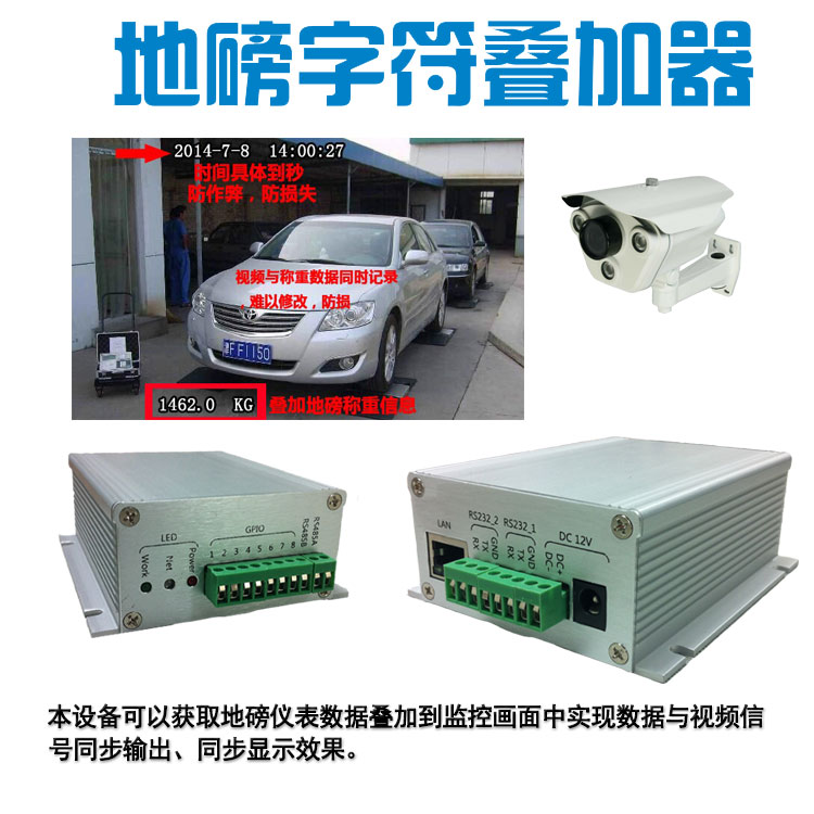 地磅字符叠加器/地磅网络视频显示/磅表防损/地磅作弊监控/网络摄像机