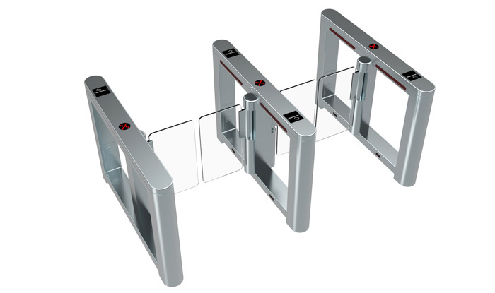 拓昭易桥式速通门钢化玻璃挡板门禁管理系统人行通道闸控制