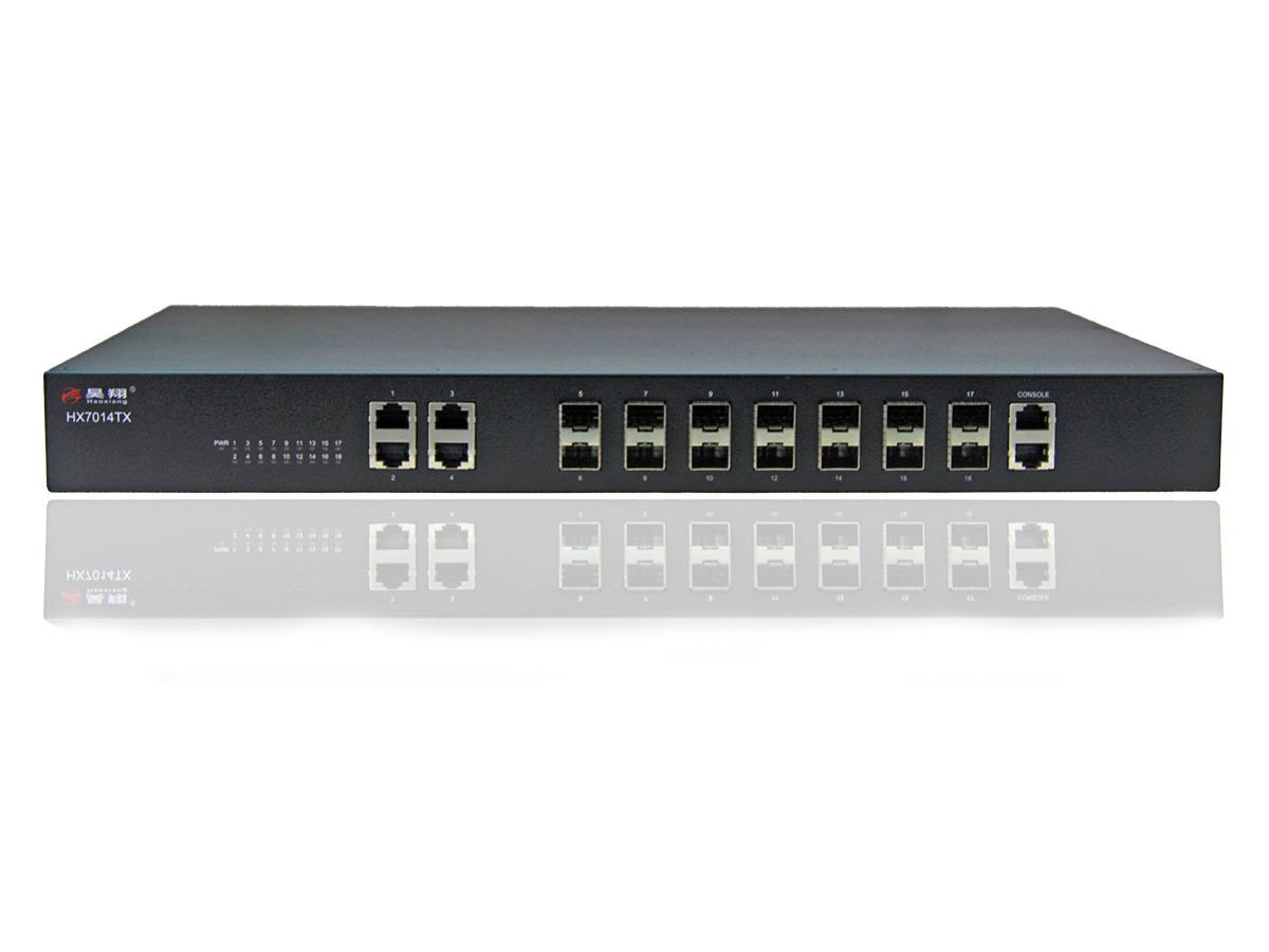 昊翔® HX7014TX 全万兆 管理型 主干交换机（14万兆+4千兆）