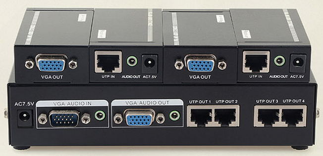 迈拓维矩4路百米VGA延长器MT-104T