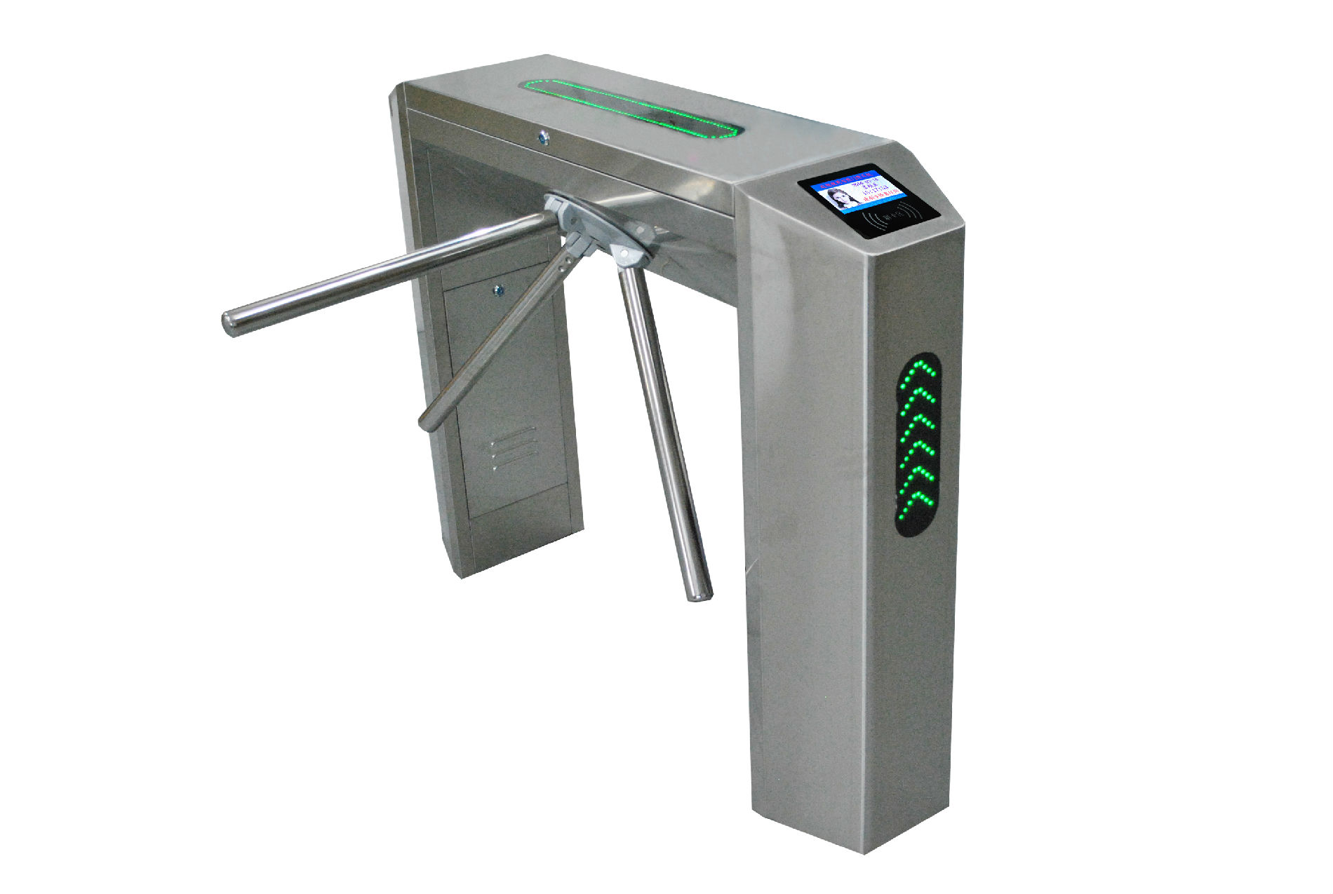 彩屏定制个人照片三辊闸吞卡吞币翼闸景区游泳馆游乐园出入摆闸机