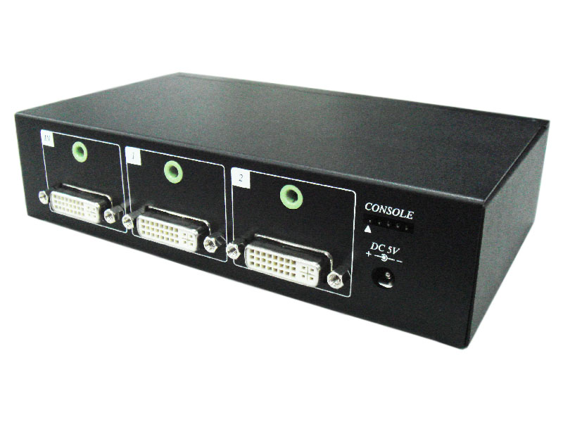 1进2出DVI视频+立体声放大分配器