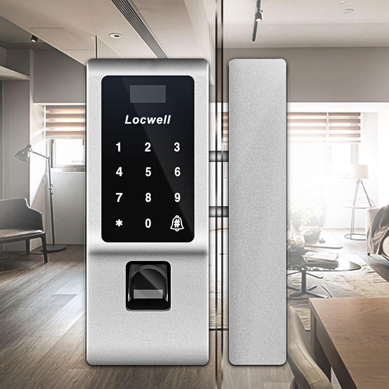 家居办公指纹锁　玻璃电子门锁密码刷卡遥控一体智能锁