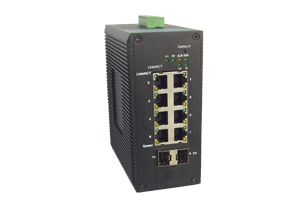 康斯姆百兆二光八电SKMSW-10082工业级光纤收发器 工业级交换机