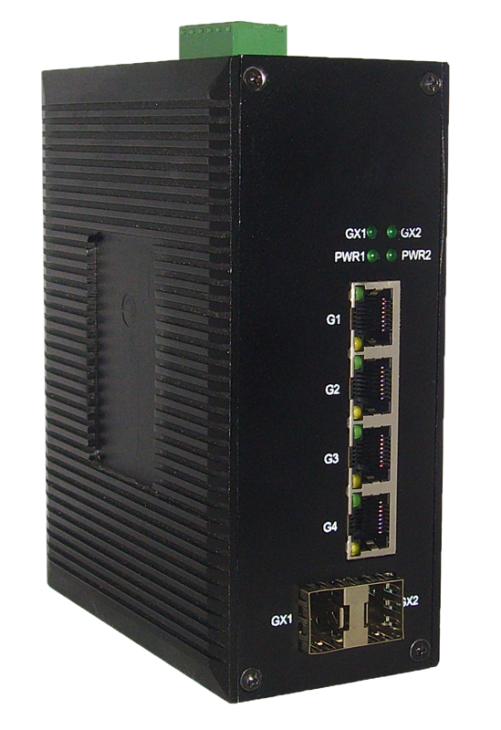 康斯姆千兆二光四电SKMSWG2-06042工业级光纤收发器 工业级交换机