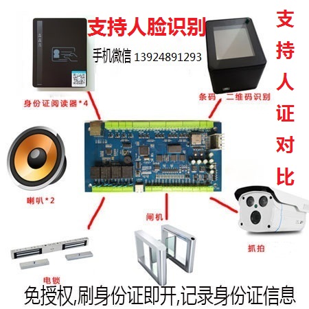 小区身份证门禁系统，支持身份证号授权，支持不授权开门，SD220S语音提示
