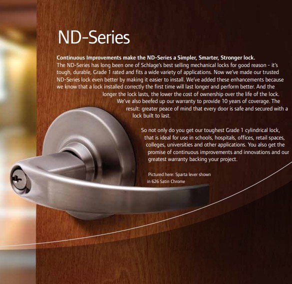 SCHLAGE西勒奇 ND50PD-SPA-626美标简式锁