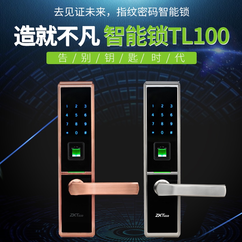 中控智慧zkteco智能电子密码指纹锁家用防盗门锁TL100