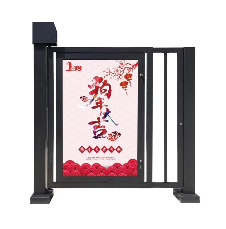 捷安创厂家直销 小区人行通道广告门 全自动广告平开门 栅栏门