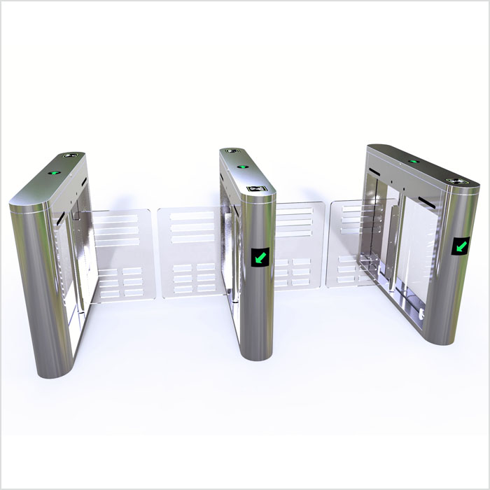 高档亚克力速通摆闸写字楼动态人脸识别 指纹刷卡门禁系统小区人行通道闸机