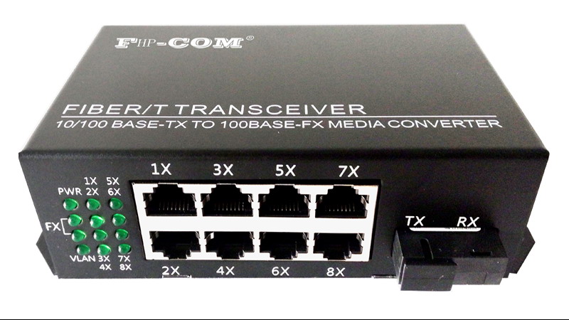 FHP-COM百兆一光八电交换机