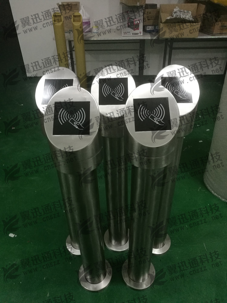 门禁刷卡立柱 按钮开关立柱 不锈钢柱直径114mm高1000mm防水
