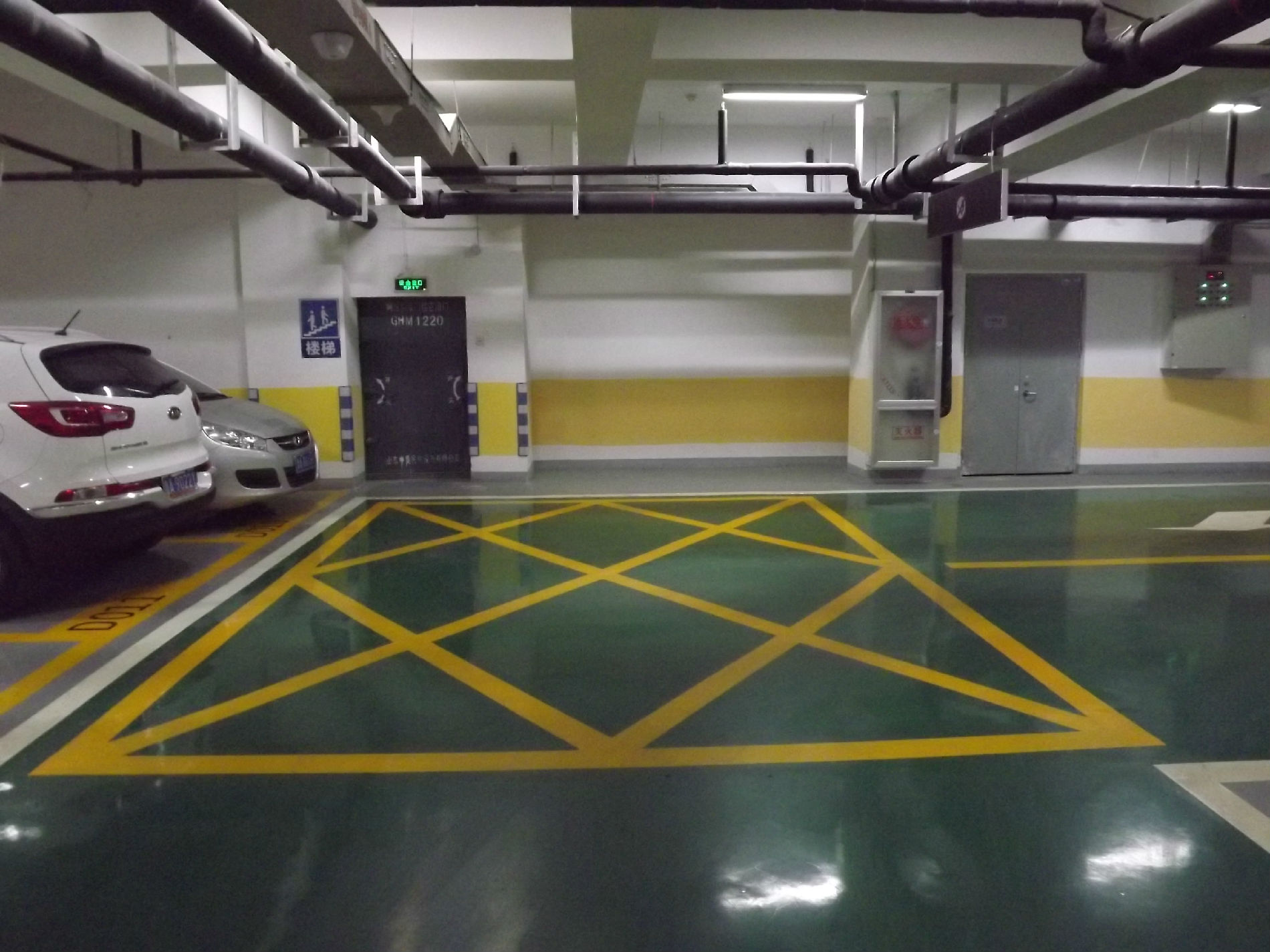 长清地下车库施工济南道路车位划线厂家