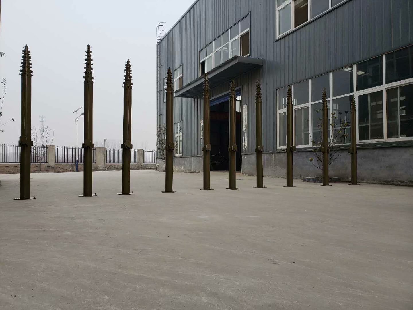 12米手动天线监控升降杆，应急照明收缩桅杆