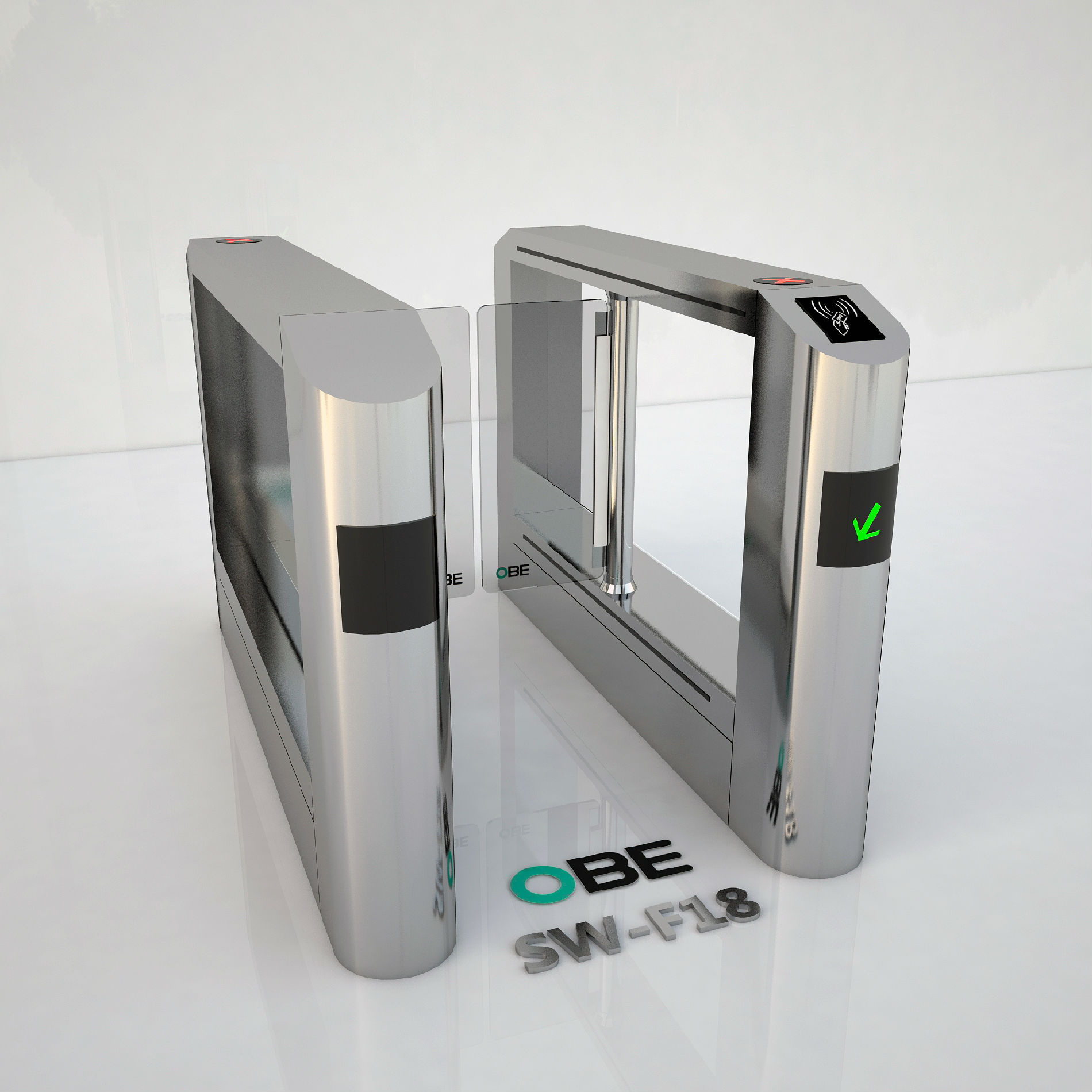 OBE双摆翼速通门加固版闸机