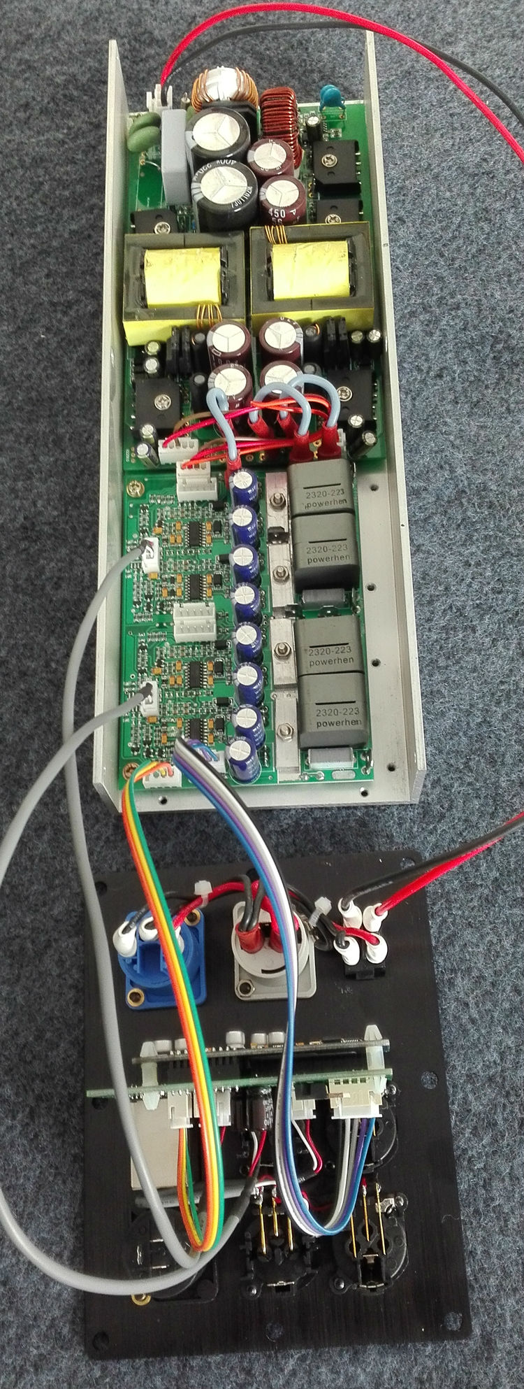 线阵音箱DSP有源功放模块8欧2x800W可全频可低音频点任设开关电源