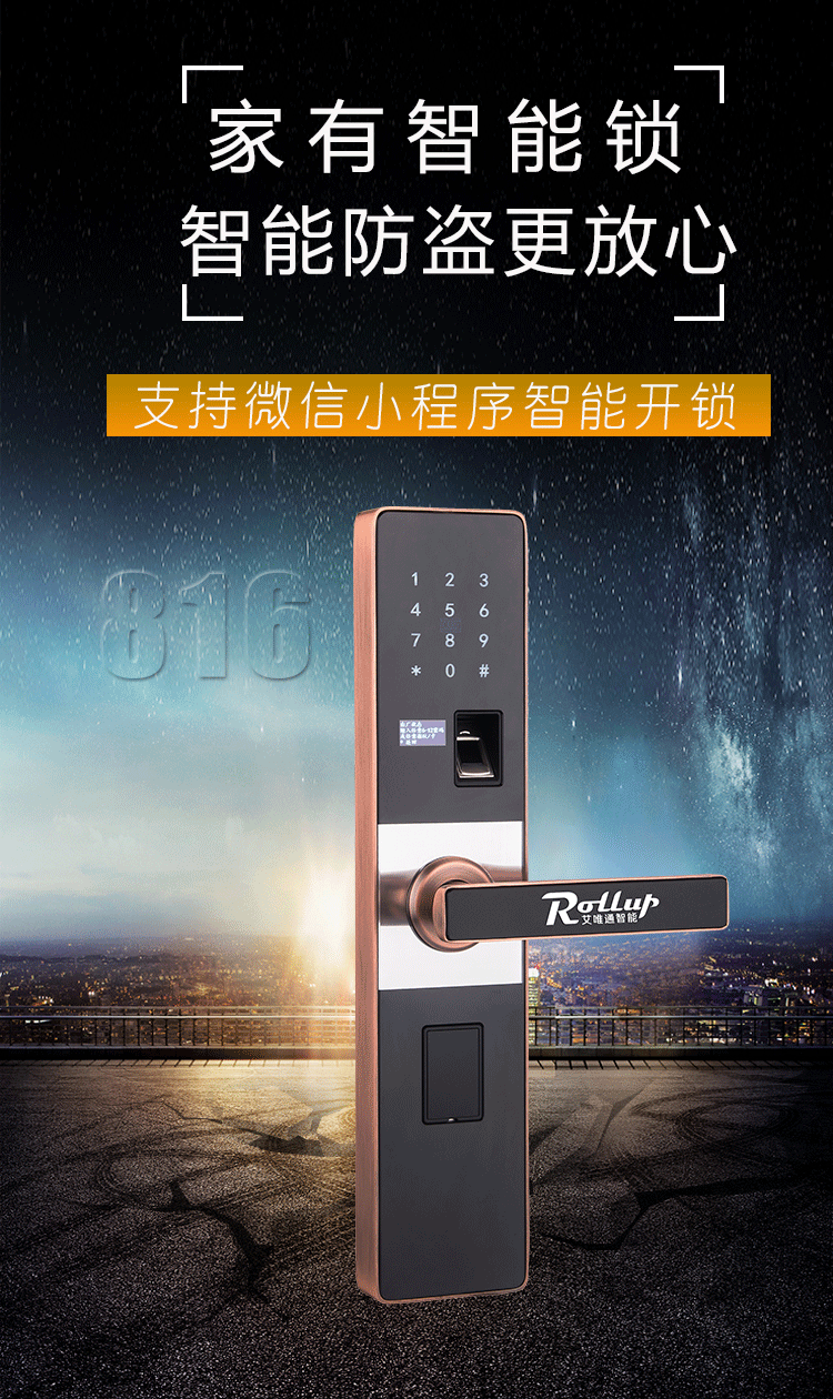 家庭安全智能门锁816