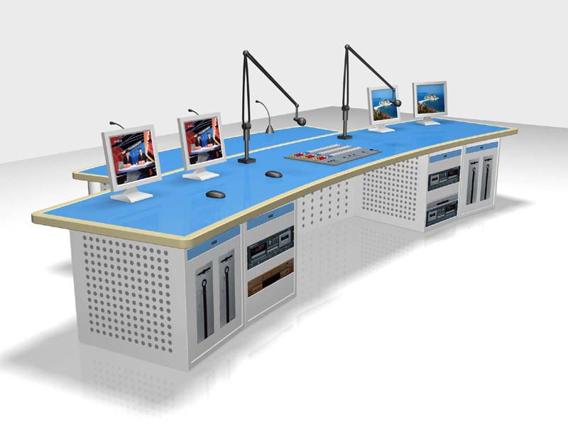 校园演播桌可定制异型播音台
