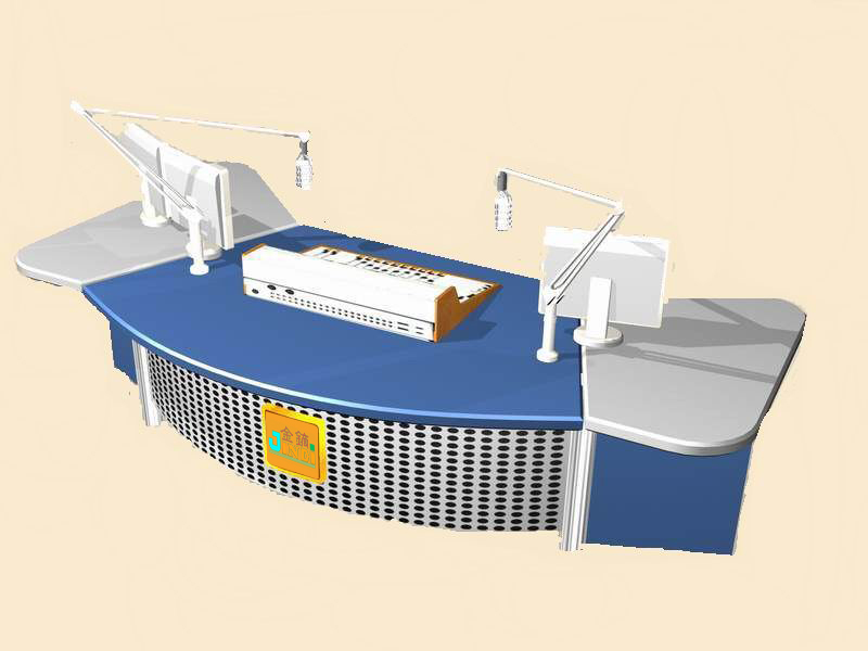 播音桌新闻播音台校园演播桌