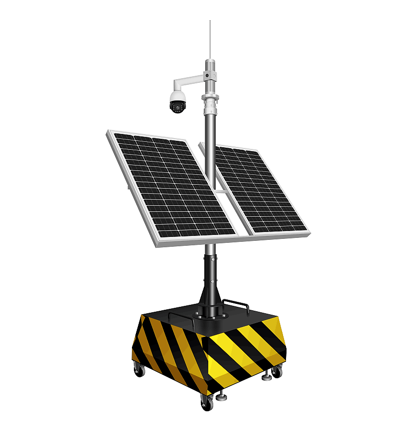 可移动自动升降太阳能监控设备