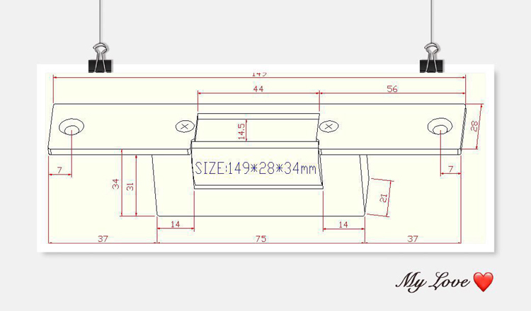 YJSA/壹佳锁安门禁电子锁 阴极锁150KA宽口 铝合金门电锁口