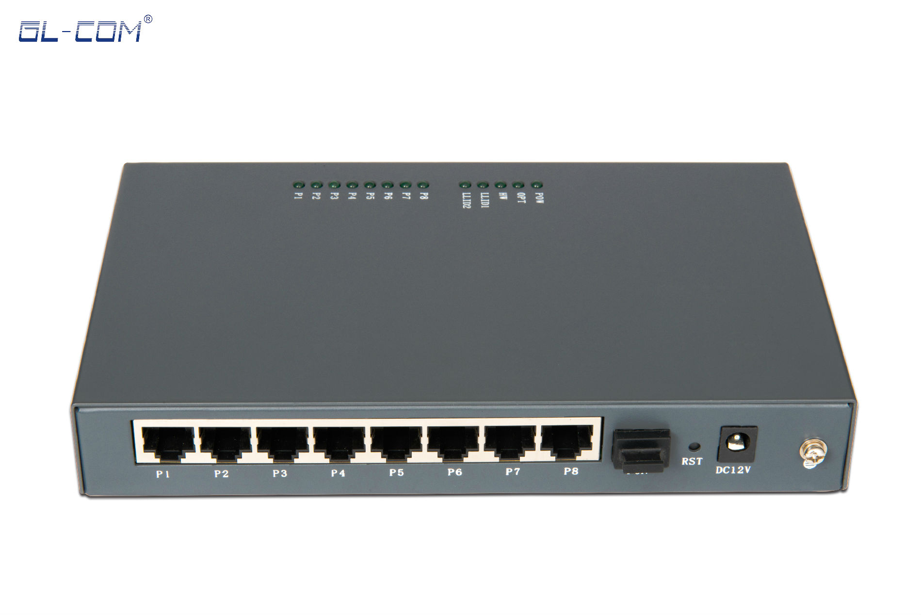 EPON8口百兆铁壳ONU适用于安防监控兼容中兴华为等OLT