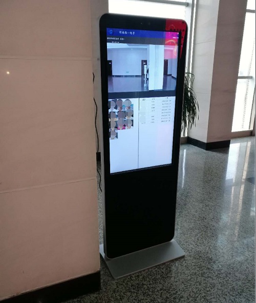 海一43寸高端移动人脸识别考勤签到一体机设备