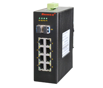 MIE-2210 8GE+2GSFP卡轨式全千兆非网管工业以太网交换机